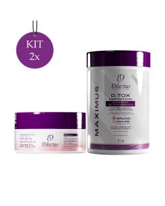 Kit 2 Maximus Dtox Definition 1kg + 2 Máscara Essentialis 250g