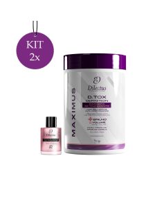 Kit 2 Maximus Dtox Definition 1kg + 2 Reparador de Pontas Macadâmia 7ml