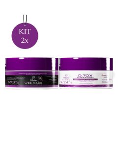 Kit 2 Maximus Dtox Definition 250g + 2 Web Mask Efeito Teia 250g