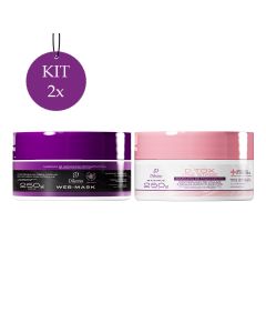 Kit 2 Maximus Dtox One Stage 250g + 2 Web Mask Efeito Teia 250g