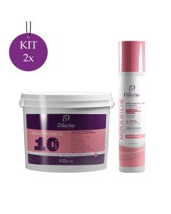 Kit 2 Progressiva Mirabilis One Stage 1l + 2 Máscara Dmax Secrets Hidratação 1,5kg