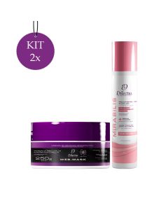 Kit 2 Progressiva Mirabilis One Stage 1l + 2 Web Mask Máscara Efeito Teia 250g