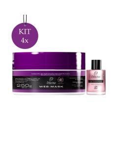 Kit 4 Web Mask Efeito Teia 250g + 4 Reparador Macadâmia 7ml