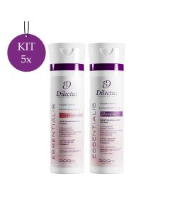 Kit 5 Shampoo Essentialis Home Care 300ml + 5 Condicionador Essentialis Home Care 300ml